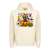 Tofu Black cat pumpkin Premium Hoodie - NancyCooperArtShop