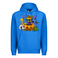 True Royal Black cat pumpkin Premium Hoodie - NancyCooperArtShop