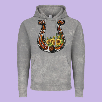 Horseshoe Sunflower Vintage Hoodie Designed By Jahusdesignshop