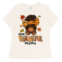 Bone one thankful mama afro messy bun Ladies Tee - texasbilliewilder