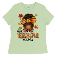 Matcha one thankful mama afro messy bun Ladies Tee - texasbilliewilder