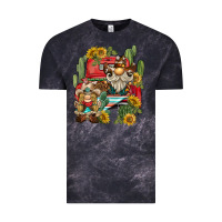 Cloud Black western gnome truck cactus sunflower Vintage Tee - BarkalooDesign