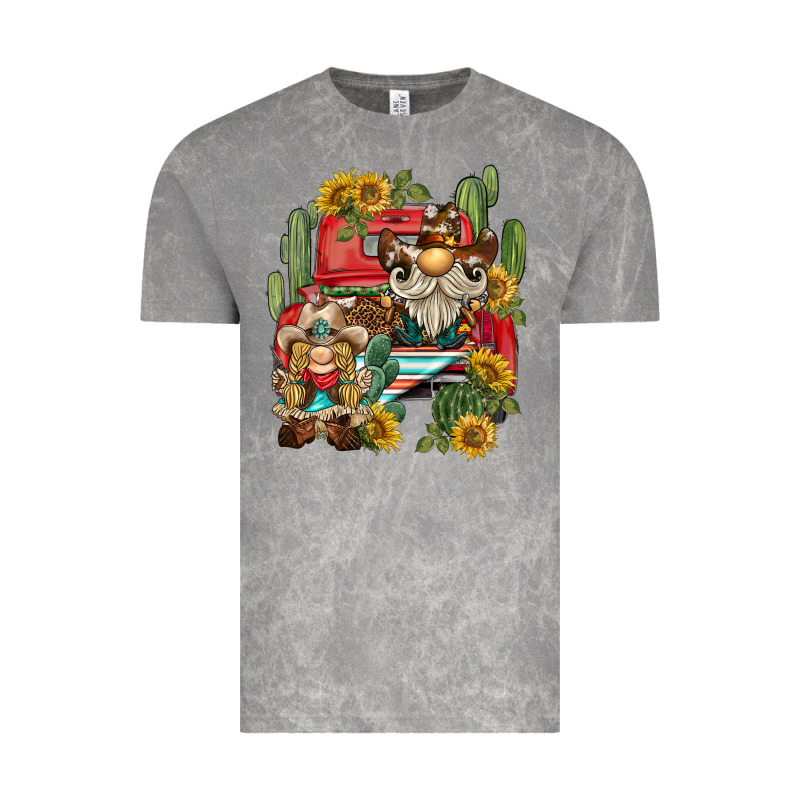 Western Gnome Truck Cactus Sunflower Vintage Tee by BarkalooDesign | Teevron