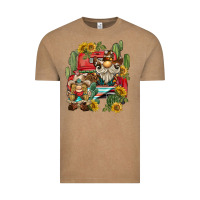 Vintage Coffee western gnome truck cactus sunflower Vintage Tee - BarkalooDesign