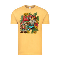 Vintage Mustard western gnome truck cactus sunflower Vintage Tee - BarkalooDesign