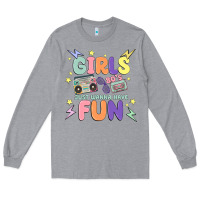 Heather Grey girls just wanna have fun Long Sleeve Tee - MaliasSmallBusiness