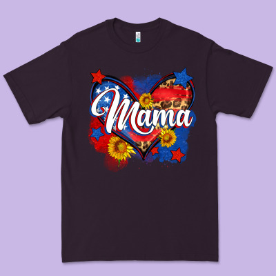 American Mama Heart Premium Tee Designed By Neo Western