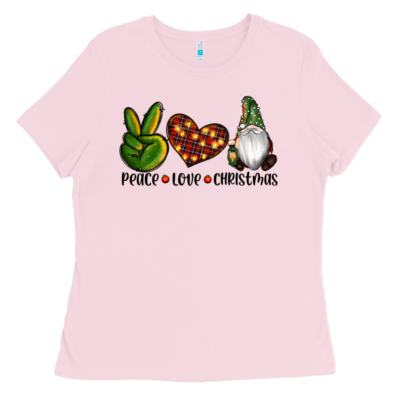 Peace Love Gnomes Christmas Ladies Tee by RanaPortraitStore | Teevron