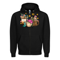 Black Western Cowgirl Coffee Cup Bbs Zipper Hoodie - BundleAndBundleShop