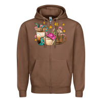 Chestnut Western Cowgirl Coffee Cup Bbs Zipper Hoodie - BundleAndBundleShop