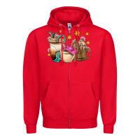 Red Western Cowgirl Coffee Cup Bbs Zipper Hoodie - BundleAndBundleShop