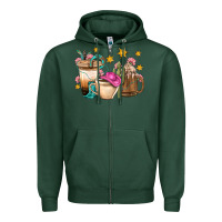 Sports Green Western Cowgirl Coffee Cup Bbs Zipper Hoodie - BundleAndBundleShop