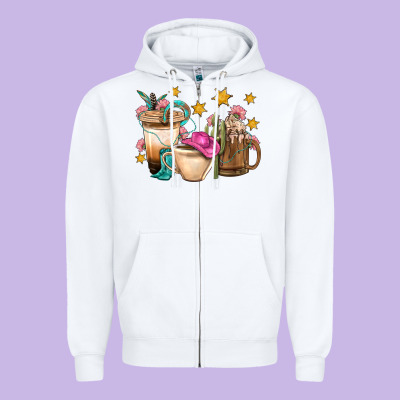 Western Cowgirl Coffee Cup Bbs Zipper Hoodie Designed By Bundleandbundleshop