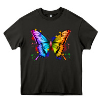 Asphalt rainbow butterfly Heavy Core Tee - Zillion Design Studio