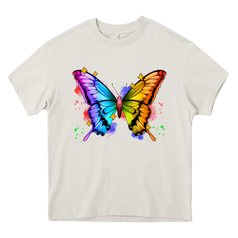 Rainbow Butterfly Heavy Core Tee by Zillion Design Studio | Teevron