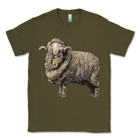 Army Green merino wool sheep Classic Tee - LillyAllenDesigns
