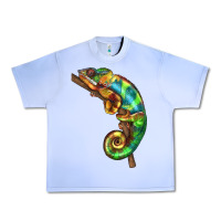 Grape Ice Chameleon Lizard Illustrations Urban Heavy Tee - LillyAllenDesigns