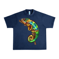 Navy Chameleon Lizard Illustrations Urban Heavy Tee - LillyAllenDesigns