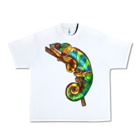 White Chameleon Lizard Illustrations Urban Heavy Tee - LillyAllenDesigns