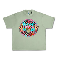 Oil Green race mom with leopard and peace hand Urban Heavy Tee - AdoDesignShop