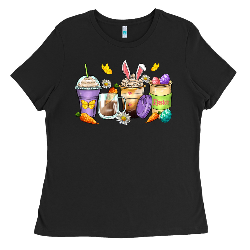 Easter Day Coffee Cups Ladies Tee by Zillion Design Studio | Teevron