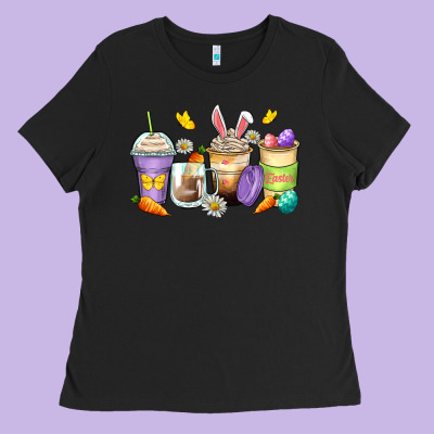 Easter Day Coffee Cups Ladies Tee Designed By Zillion Design Studio
