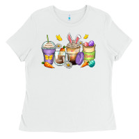 White easter day coffee cups Ladies Tee - Zillion Design Studio