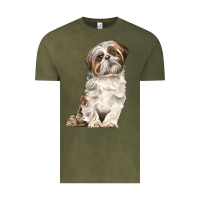 Vintage Olive Shih Tzu Dog Vintage Tee - LillyAllenDesigns