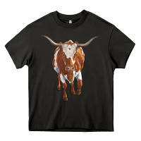 Asphalt longhorn cow Heavy Core Tee - RanaPortraitStore