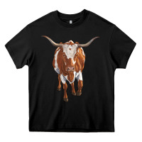 Black longhorn cow Heavy Core Tee - RanaPortraitStore