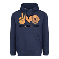 Navy Peace Love Golden Heavyweight Hoodie - Bettercallsaul