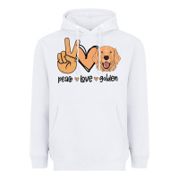 White Peace Love Golden Heavyweight Hoodie - Bettercallsaul