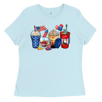 4th Of July Coffee Cups Ladies Tee | Teevron