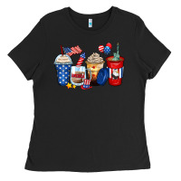 Black 4th of july coffee cups Ladies Tee - Zillion Design Studio