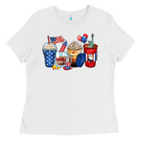 White 4th of july coffee cups Ladies Tee - Zillion Design Studio