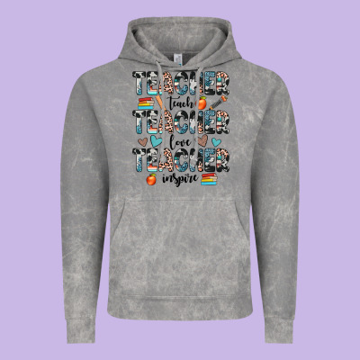 Teacher Teach Love Inspire Vintage Hoodie Designed By Jahusdesignshop