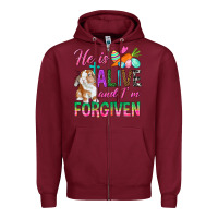 Burgundy He Is Alive And I'm Forgiven Zipper Hoodie - BundleAndBundleShop