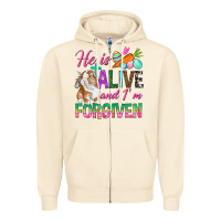 Sandshell He Is Alive And I'm Forgiven Zipper Hoodie - BundleAndBundleShop