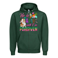 Sports Green He Is Alive And I'm Forgiven Zipper Hoodie - BundleAndBundleShop