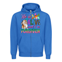 True Royal He Is Alive And I'm Forgiven Zipper Hoodie - BundleAndBundleShop