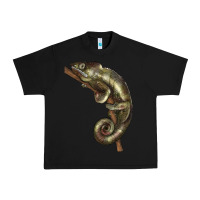 Black Green Chameleon Lizard Illustrations Urban Heavy Tee - LillyAllenDesigns
