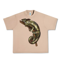 Burro Green Chameleon Lizard Illustrations Urban Heavy Tee - LillyAllenDesigns