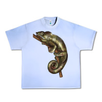 Grape Ice Green Chameleon Lizard Illustrations Urban Heavy Tee - LillyAllenDesigns