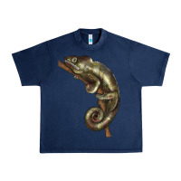 Navy Green Chameleon Lizard Illustrations Urban Heavy Tee - LillyAllenDesigns