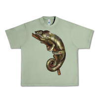 Oil Green Green Chameleon Lizard Illustrations Urban Heavy Tee - LillyAllenDesigns