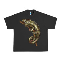 Pigment Black Green Chameleon Lizard Illustrations Urban Heavy Tee - LillyAllenDesigns