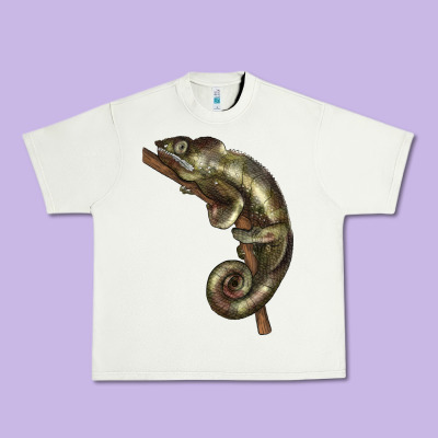 Green Chameleon Lizard Illustrations Urban Heavy Tee Designed By Lillyallendesigns