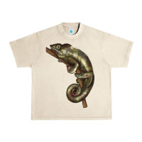 Sandshell Green Chameleon Lizard Illustrations Urban Heavy Tee - LillyAllenDesigns