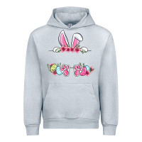 Heather Grey Easter bunny name frame Urban Hoodie - OliviaCreatesArt