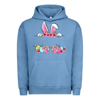 Pigment Pebble Blue Easter bunny name frame Urban Hoodie - OliviaCreatesArt